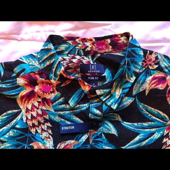 GEORGE Slim Fit Hawaiian Style Button Down - Picture 5 of 6